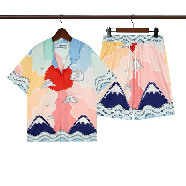 Casablanca Mountain Heart Scenery Allover Print Shirt & Shorts Two Piece Set Hover Image