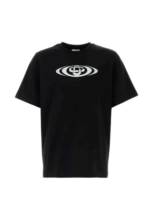 Casablanca Black Oval Circle Logo Graphic Short Sleeve T-Shirt Hover Image