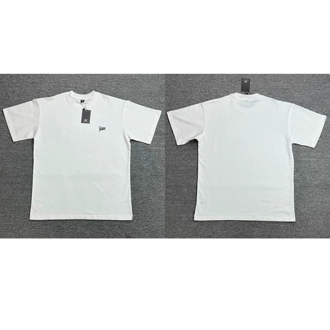 Patta Minimal Logo White Short Sleeve T-Shirt Unisex Hover Image