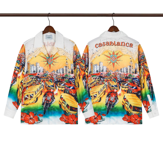Casablanca Sunset City Tropical Scene Long Sleeve Overshirt Jacket Unisex Hover Image