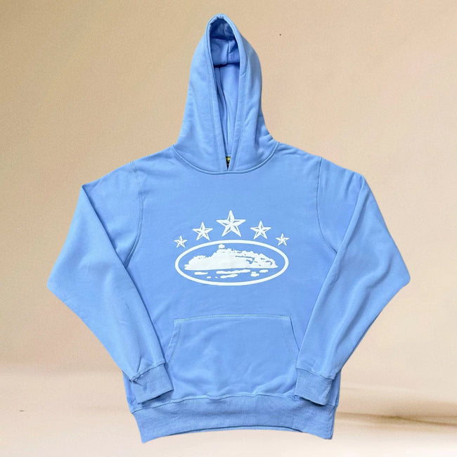 Corteiz 5-Star Devil's Island Heavyweight Hoodie blue Hover Image