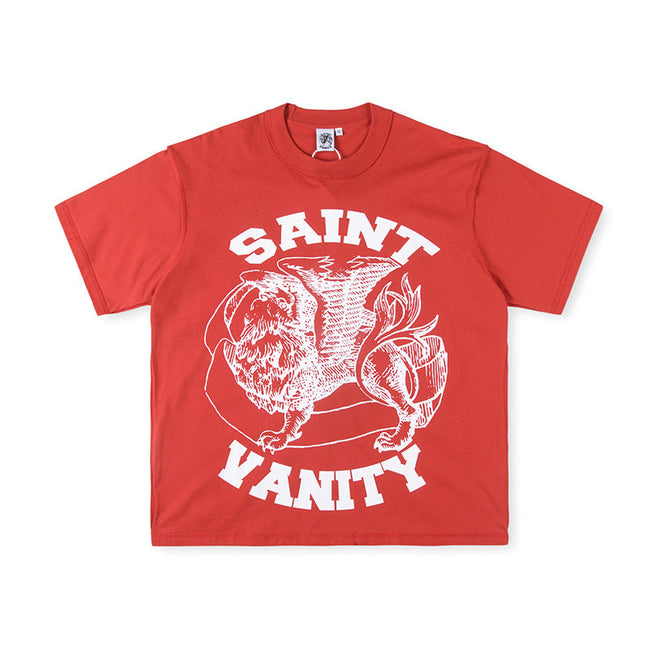 SAINT VANITY Vintage Winged Graphic Short-Sleeve T-Shirt - Red Hover Image