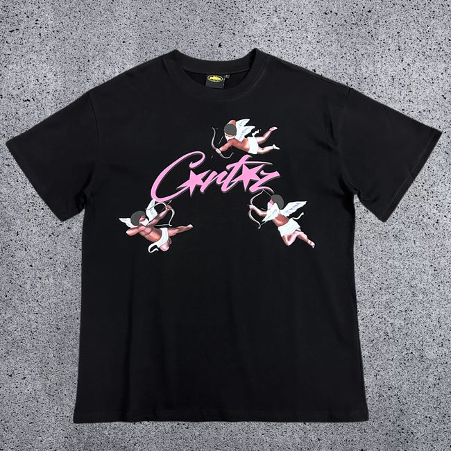 Corteiz Cupid Cherub T-Shirt – Black/Pink Hover Image