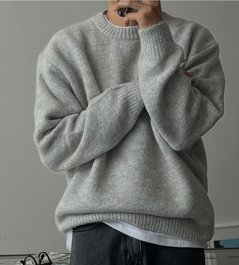Round Neck Thick Knit Sweater