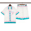 Casablanca White Base Pink Wavy Border Print Shirt & Shorts Two Piece Set