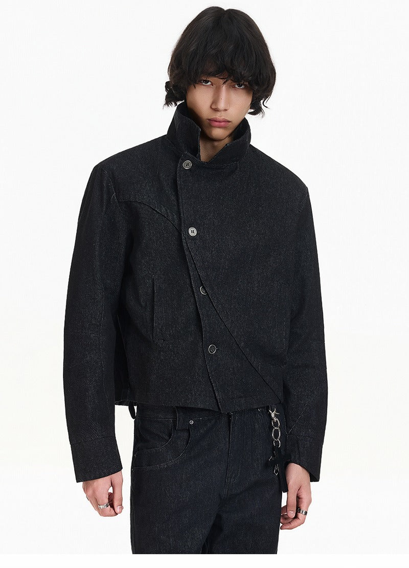 Stand Collar Denim Jacket