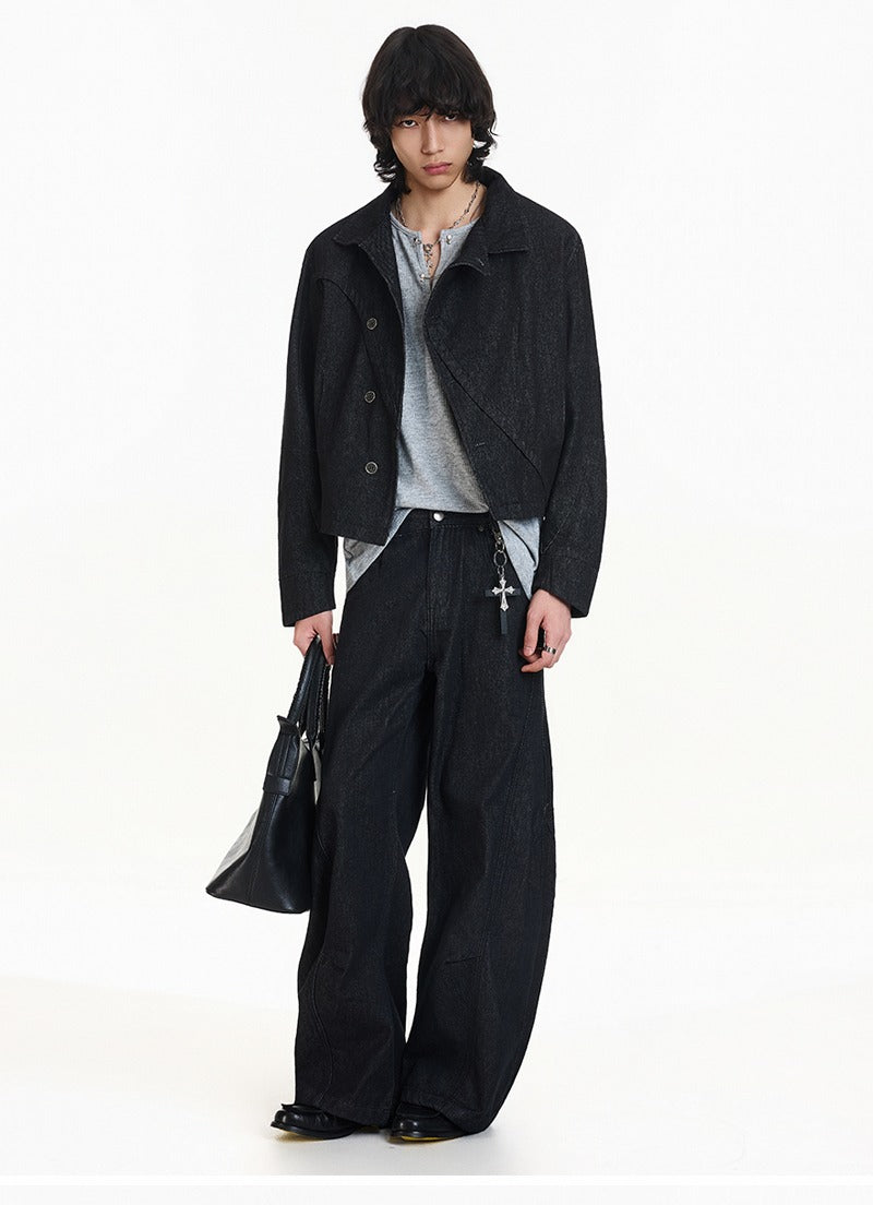 Stand Collar Denim Jacket