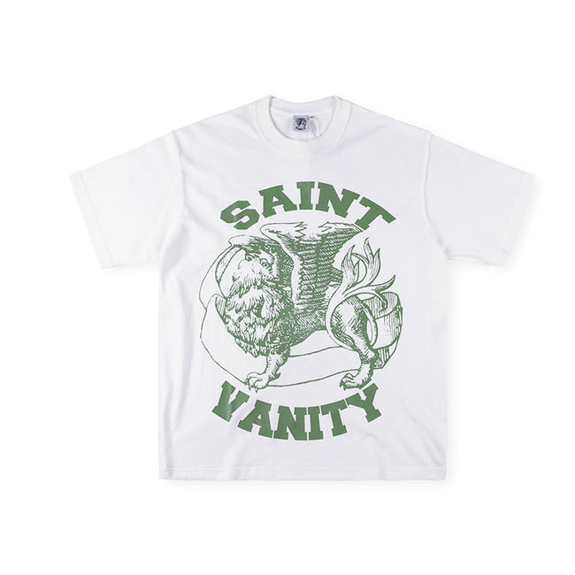 SAINT VANITY Winged Creature Graphic Short-Sleeve T-Shirt - White / Green Hover Image