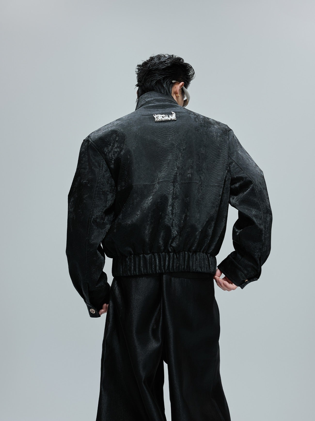 Python Texture Leather Jacket