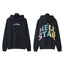 HELLSTAR Gradient Thorn‑Font Logo Oversized Black Hoodie Streetwear Sweatshirt
