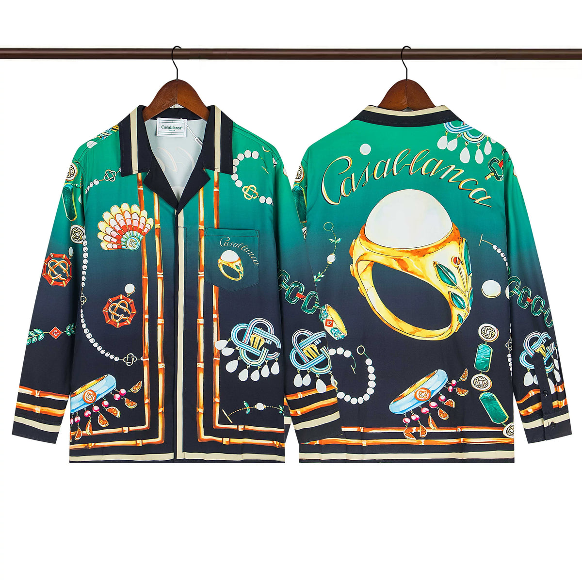 Casablanca Space Rocket Graphic Long Sleeve Overshirt Jacket Unisex