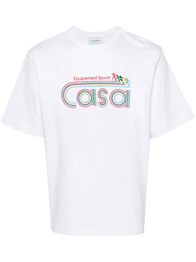 Casablanca Colorful Cursive Casa Graphic Short Sleeve T-Shirt Hover Image