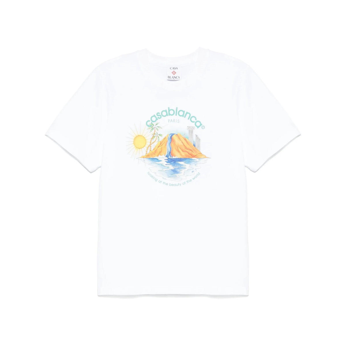 Casablanca Sunset Sailboat Graphic Print Short Sleeve T-Shirt