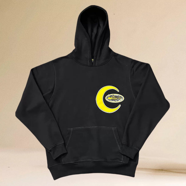 Corteiz Yellow Crescent Moon Heavyweight Hoodie black Hover Image