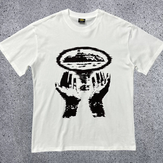 Corteiz "CRTZ" Cartoon Eyes Graphic T-Shirt – White | Streetwear Hover Image