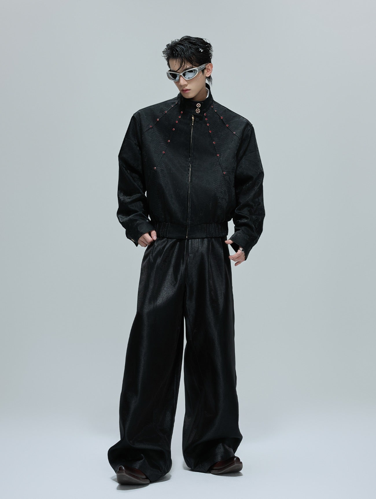 Python Texture Leather Jacket