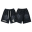 Hellstar Rhinestone Star‑Print Washed Black Streetwear Shorts