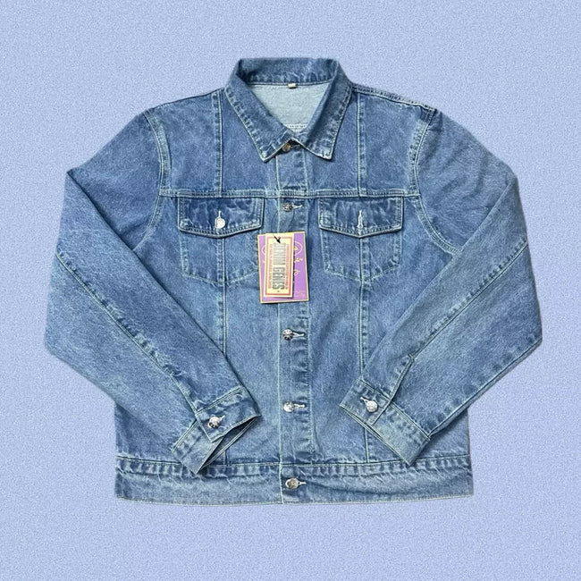 Corteiz Heavyweight Denim Jacket - Light Blue Hover Image