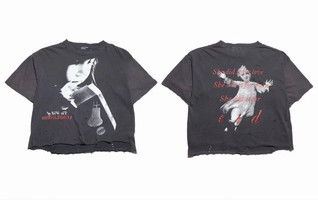 Enfants Riches Déprimés Bell Figure Distressed Black Tee Hover Image