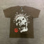 HELLSTAR Syringe Crown Skull Vintage Washed Short Sleeve Tee Brown Streetwear T‑Shirt