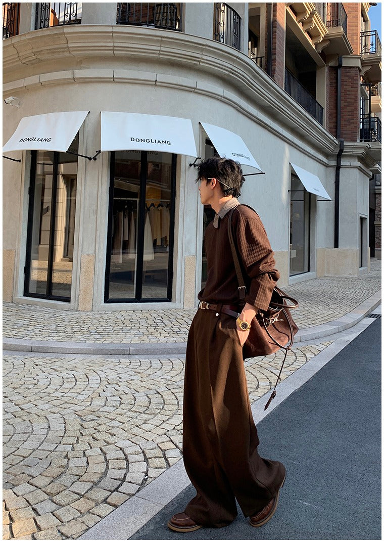 Oblique Placket Long Sleeve Pullover