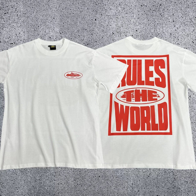 Corteiz RTW Box Logo T-Shirt – White/Red Hover Image