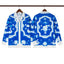Casablanca Blue White Baroque Swan Pattern Long Sleeve Overshirt Jacket Unisex