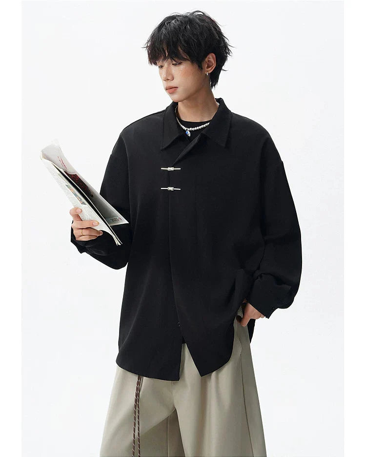 Chinese Style Metal Button Shirt