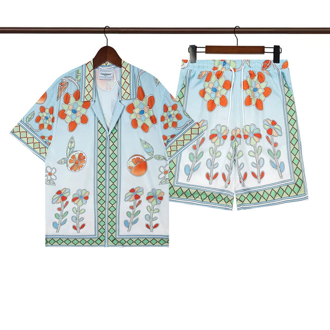 Casablanca Fruit Floral Botanical Allover Print Shirt & Shorts Two Piece Set Hover Image