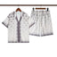 Casablanca Purple Gradient Paisley Print Vacation Shirt & Shorts Two Piece Set