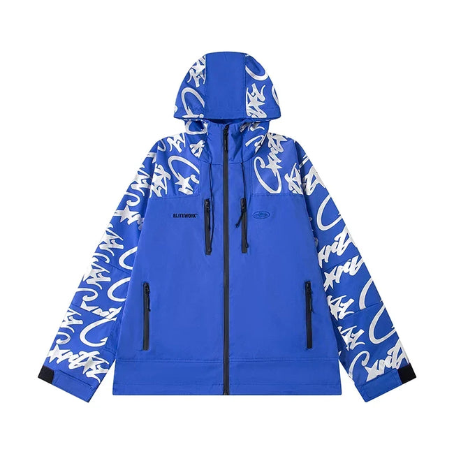 Corteiz Devil's Island Stormtrooper Waterproof Jacket Blue Hover Image