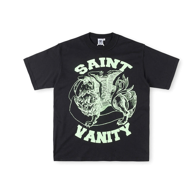 SAINT VANITY Winged Creature Graphic Short-Sleeve T-Shirt - Black / Light Green Hover Image