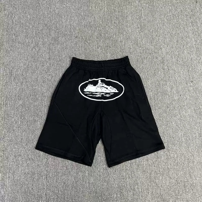 Corteiz Alcatraz Island Graphic Heavyweight Shorts black Hover Image