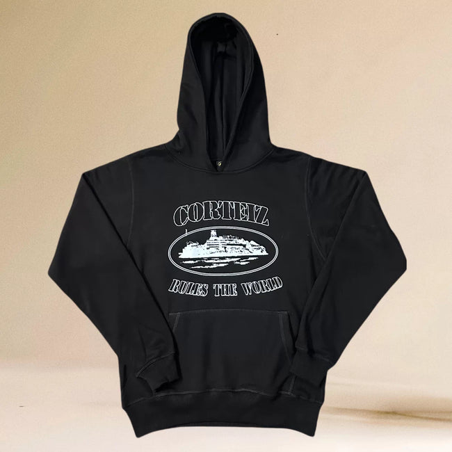 Corteiz Alcatraz Oval Logo Heavyweight Hoodie black Hover Image
