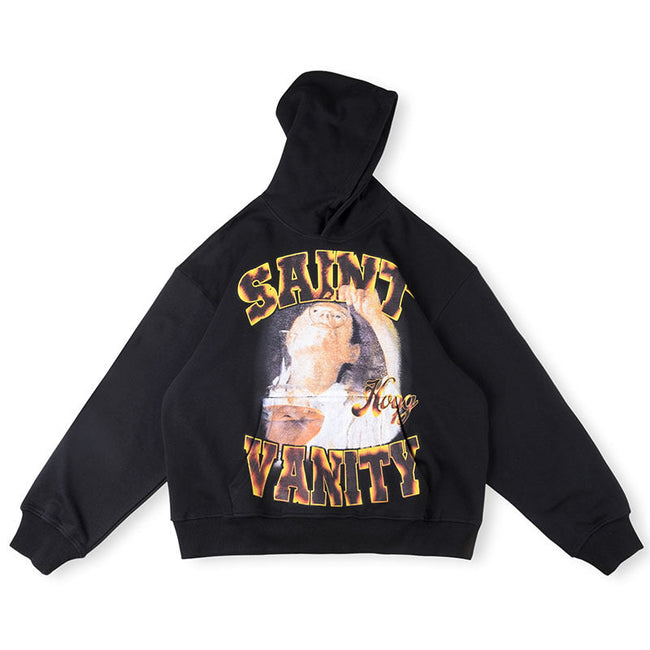 Saint Vanity Portrait Graphic Hoodie - Black Hover Image