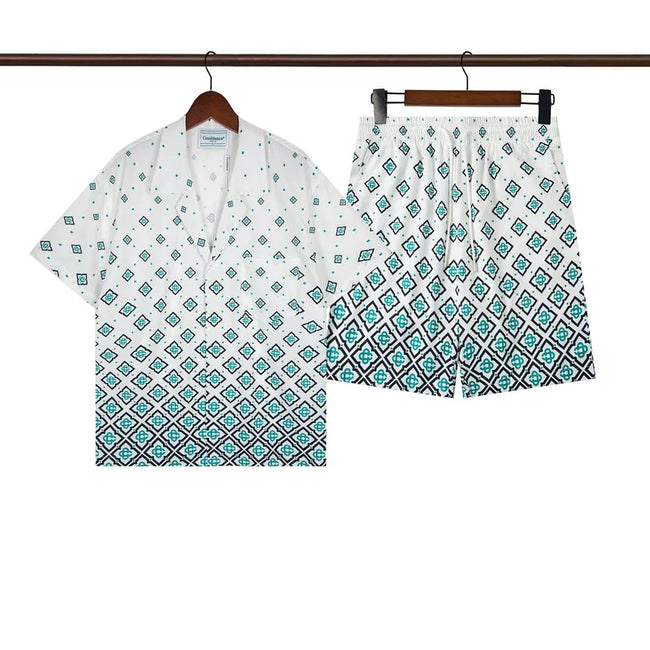 Casablanca Blue Diamond Gradient Print Shirt & Shorts Two Piece Set Hover Image