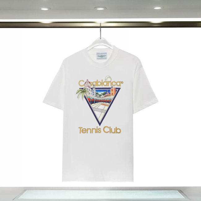 Casablanca Tennis Club Gold Triangle Landscape White Short Sleeve T-Shirt Hover Image