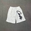 Corteiz Signature Script Logo Heavyweight Shorts white/black