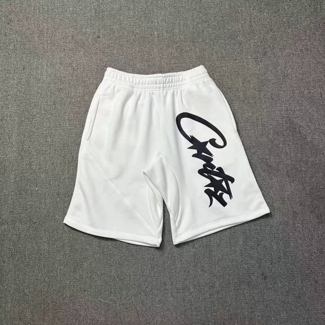 Corteiz Signature Script Logo Heavyweight Shorts white/black Hover Image