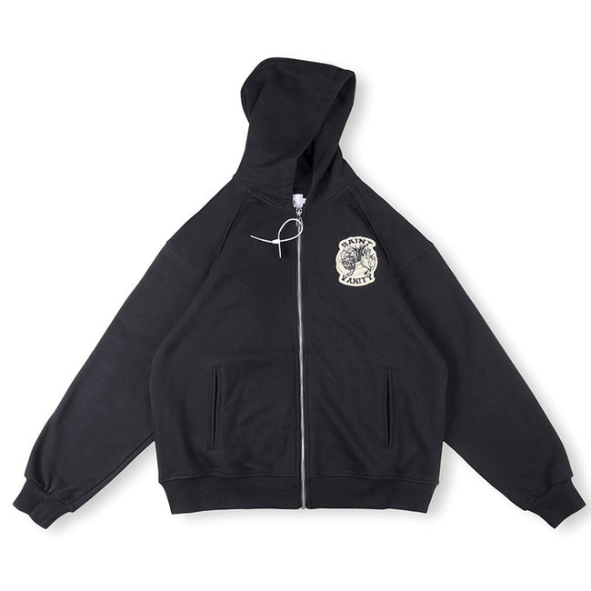 Saint Vanity Full-Zip Hooded Jacket - Black Hover Image