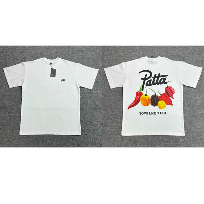 Patta Color Pepper Vegetable Graphic White Short Sleeve T-Shirt Unisex Hover Image