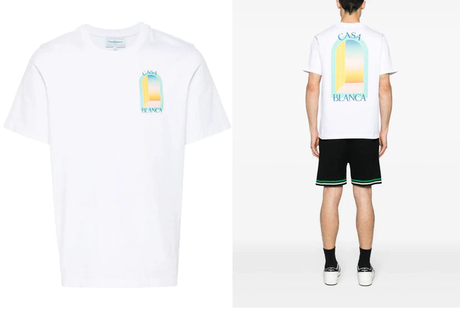 Casablanca Gradient Arch Window Graphic White Short Sleeve T-Shirt Hover Image