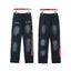 HELLSTAR Red Accent Gradient‑Wash Wide Leg Sweatpants Black Streetwear Trousers