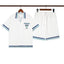 Casablanca Teal Striped Trim Tennis Club Shirt & Shorts Two Piece Set