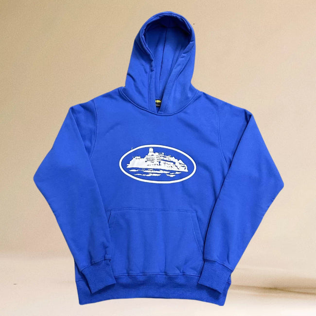 Corteiz Alcatraz Island Heavyweight Hoodie Deep Blue Hover Image
