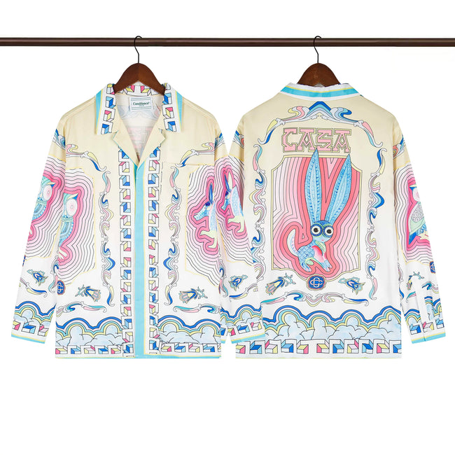 Casablanca Floral Medallion Crest Long Sleeve Overshirt Jacket Unisex Hover Image
