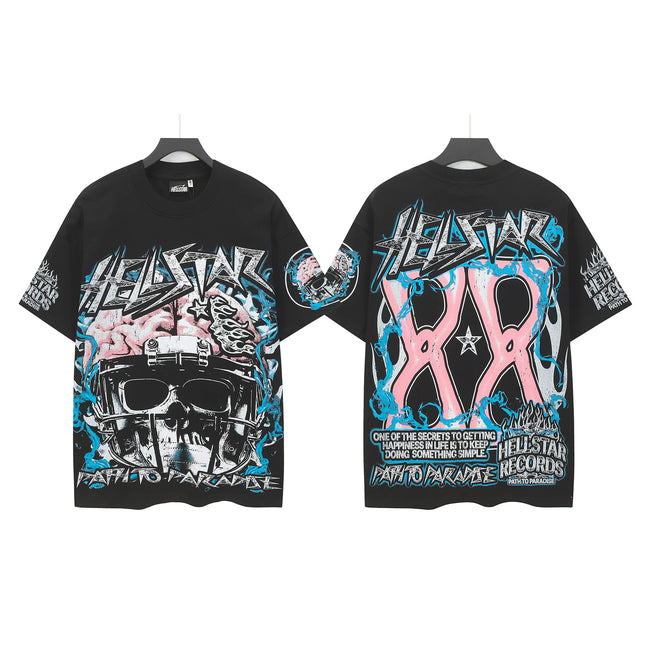 HELLSTAR Path To Paradise Skull XX Graphic Double‑Sided Short Sleeve Tee Black Streetwear T‑Shirt Hover Image