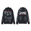 HELLSTAR Dragon Graphic Bleach‑Wash Black Oversized Hoodie Streetwear Sweatshirt