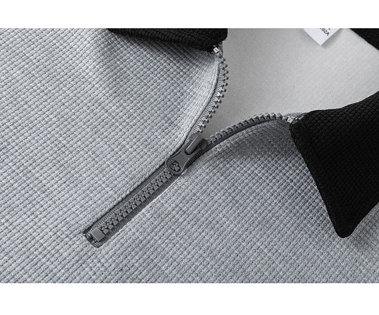 Half-Zip Three-Stripe Polo Sweatshirt