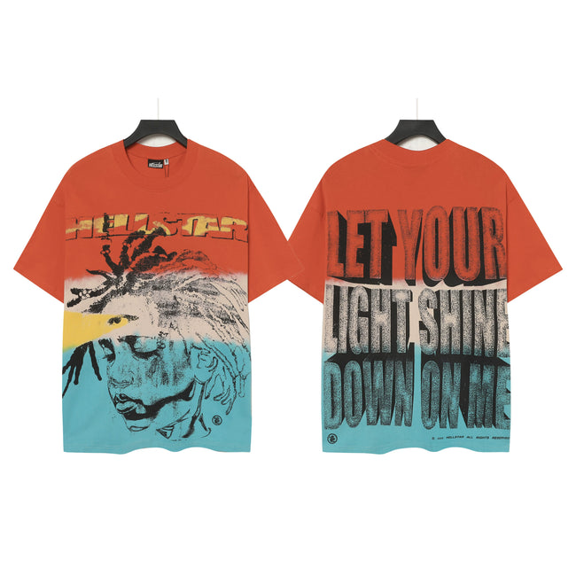 HELLSTAR Let Your Light Shine Down On Me Double‑Sided Vintage Washed Short Sleeve Tee Multi‑Color Streetwear T‑Shirt Hover Image